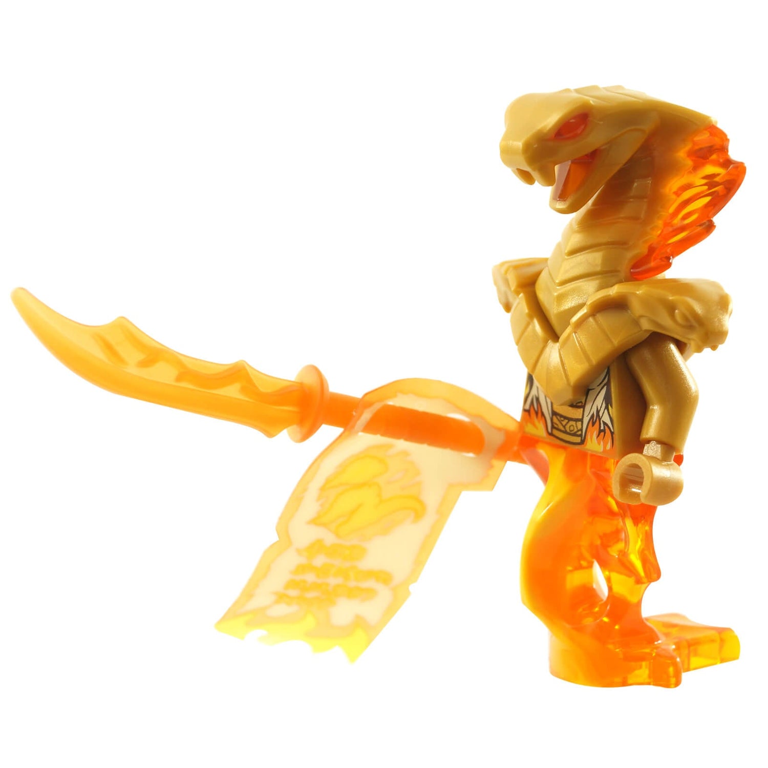 LEGO Ninjago Aspheera Minifigure from Secrets of the Forbidden Spinjitzu, featuring detailed snake design and accessories like the Scroll of Forbidden Spinjitzu