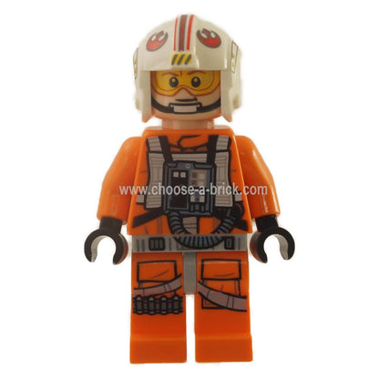 Luke Skywalker Pilot, Printed Legs, Visor Up - Down, Askew Front Panel