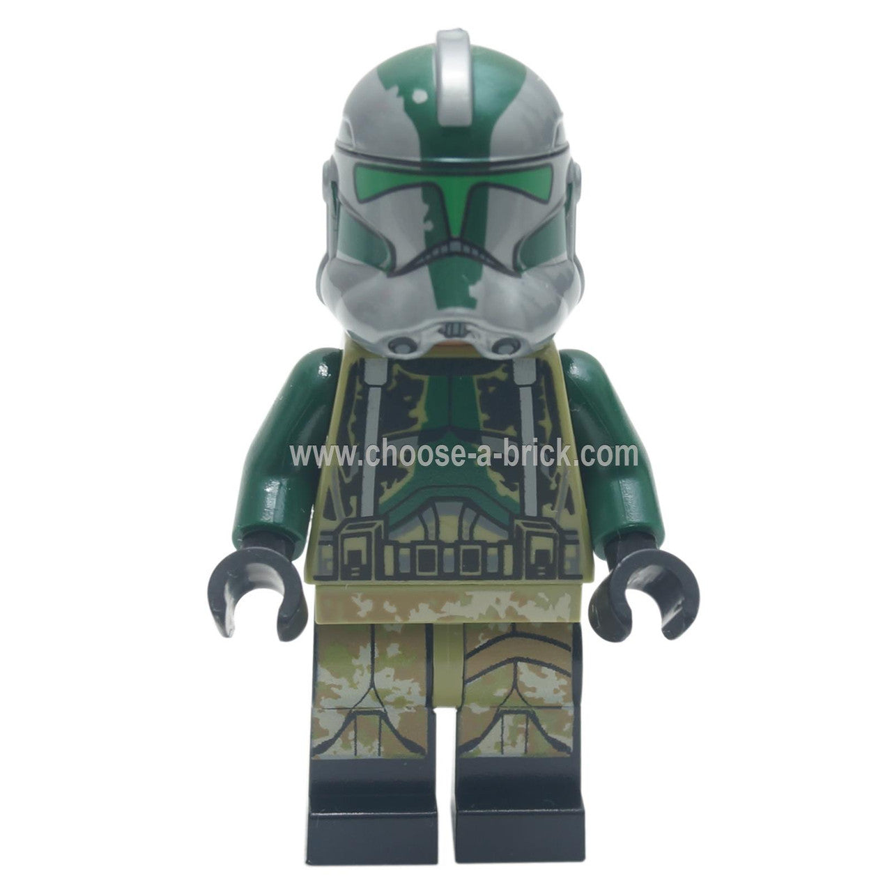 LEGO Minifigure Clone Commander Gree with black lines on legs and vibrant green armor - sw1003wpnew