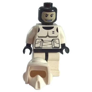 Scout Trooper (Gemusterter Kopf, Muster auf dunkelgrauem Torso) 