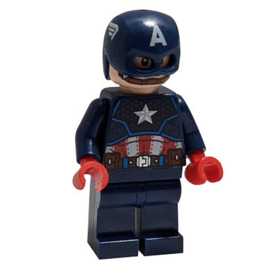 Captain America - Dunkelblauer Anzug, Rote Hände, Helm 