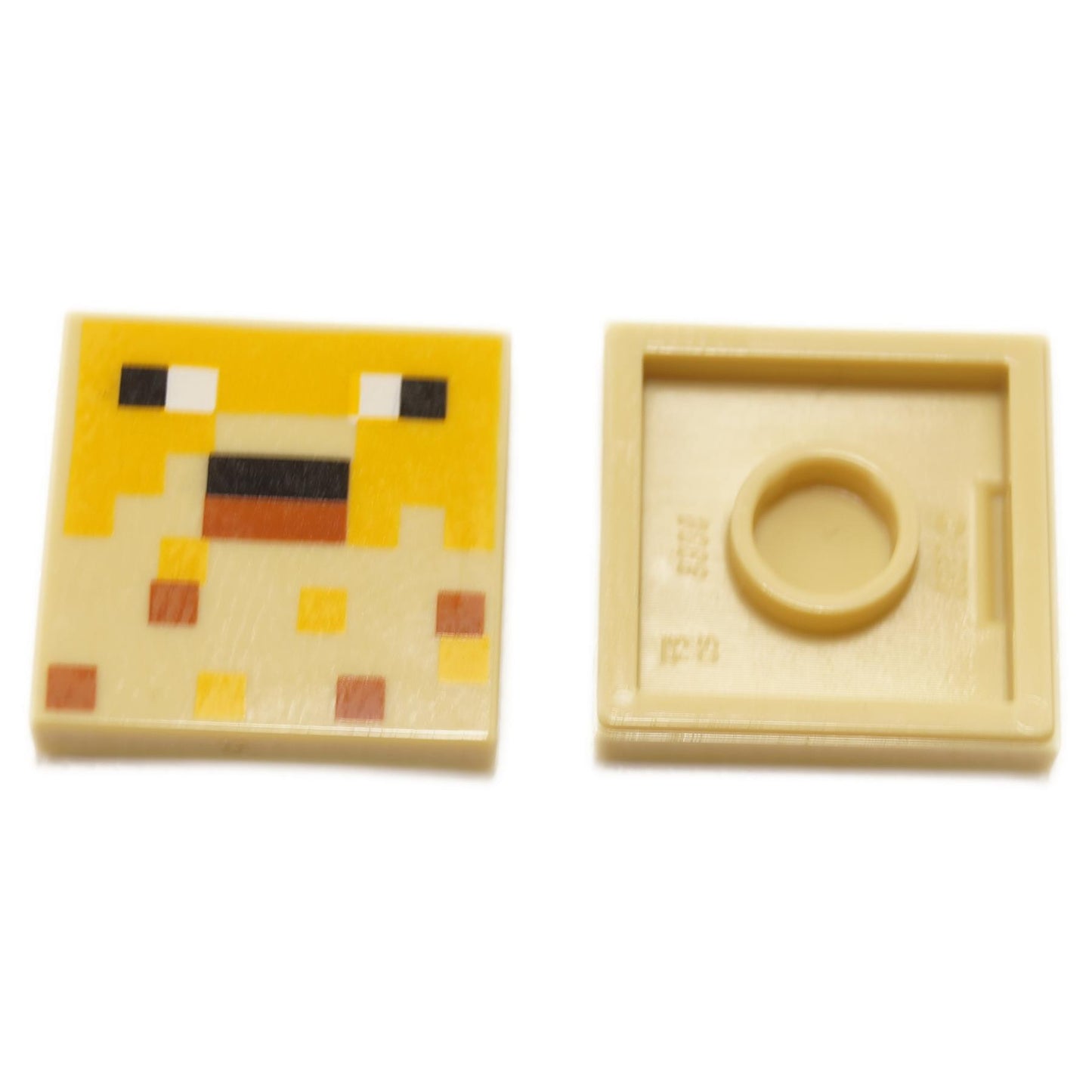 Beige Fliese 2 x 2 mit Rille mit Kugelfisch Minecraft Pixelmuster 