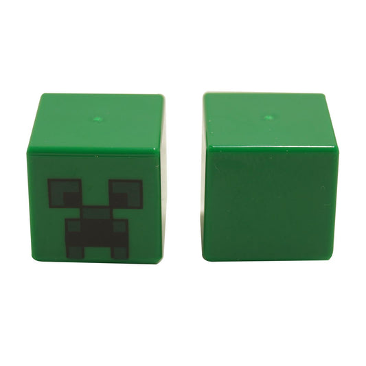 Grün Minifig, Kopf modifiziert Würfel mit Minecraft Creeper Gesichtsmuster 