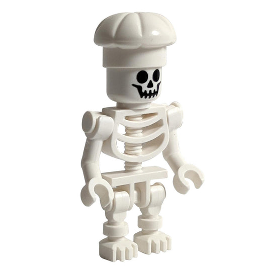 LEGO® Skeleton Chef Minifigure (gen104) – White Skeleton with Chef Hat from Heartlake City Amusement Pier.