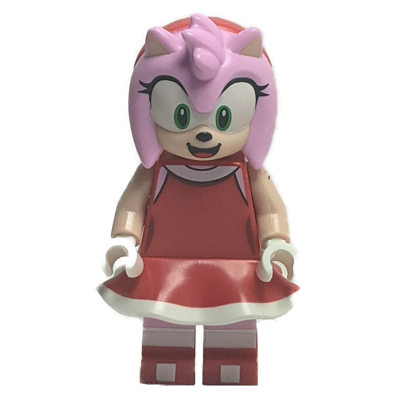 LEGO Minifigure Amy Rose - Red Dress - Front View.