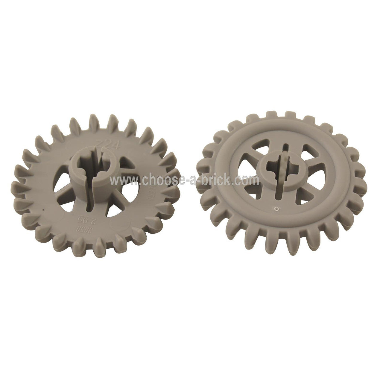 LEGO Parts - Gray Technic, Gear 24 Tooth Crown 2nd Version - Reinforced