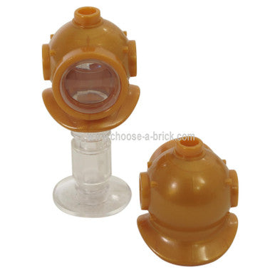 Minifigur, Kopfbedeckung Helm Unterwasser-Tieftaucher mit Trans-Clear-Glas 