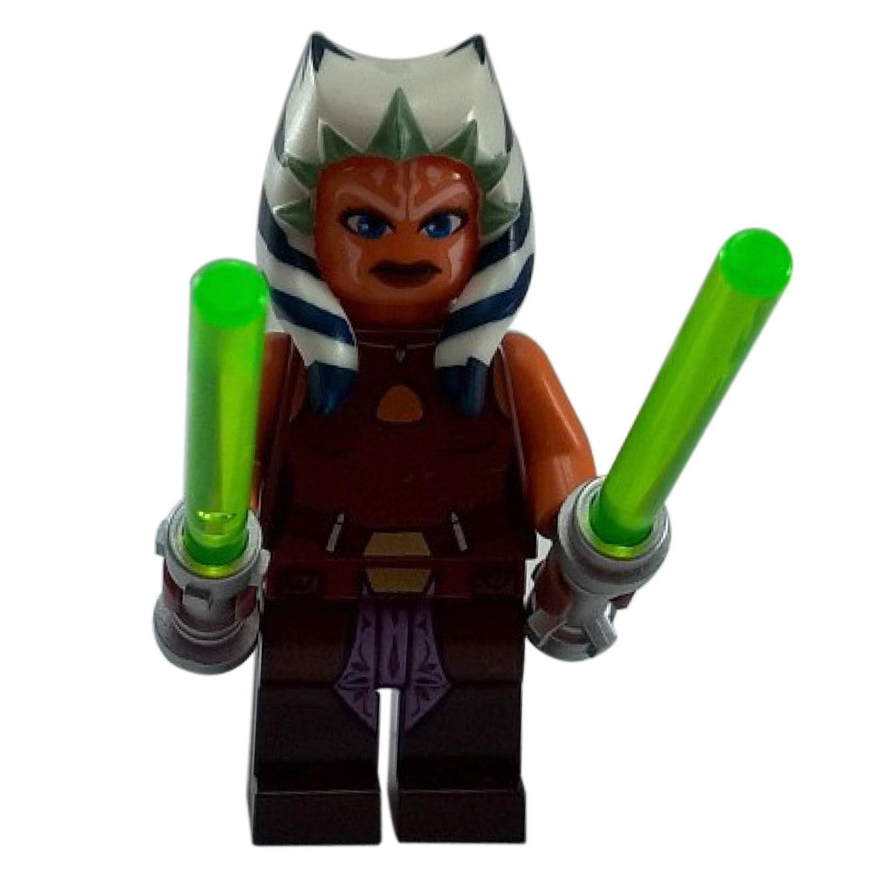 LEGO Minifigure Ahsoka Tano - Detailed View with weapon.