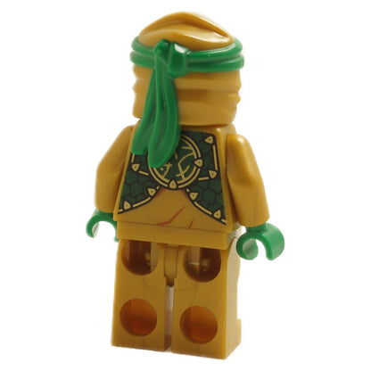 LEGO® Ninjago Golden Ninja Zane Minifigure – Back View with Golden Armor and Green Details