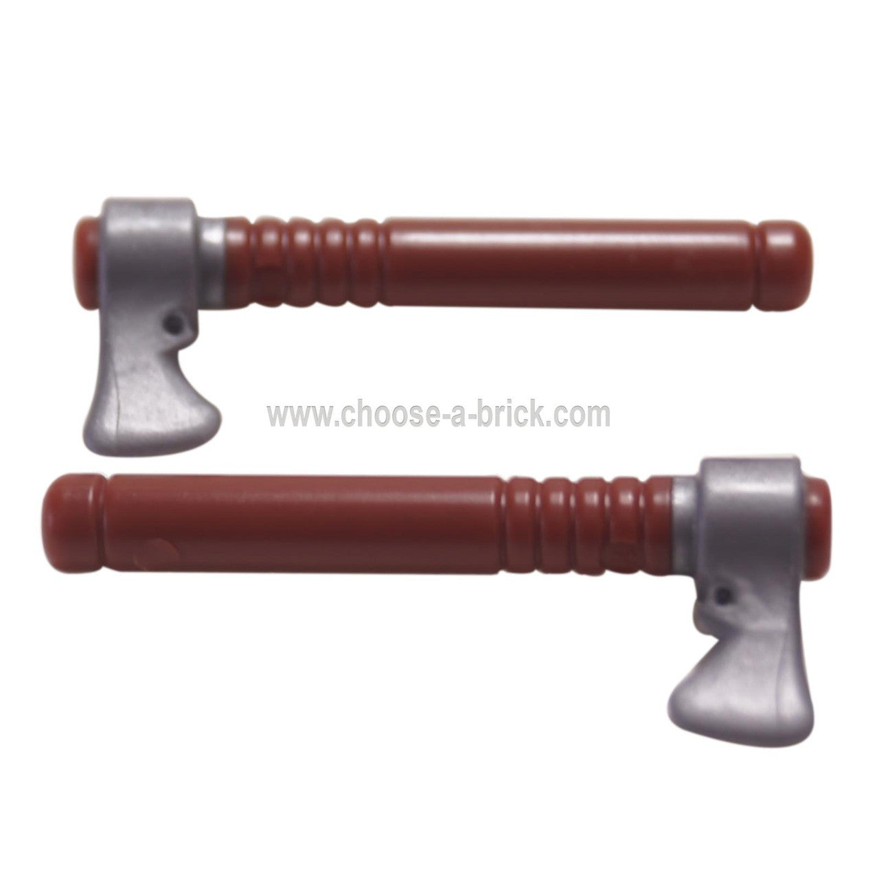 Dark Brown Minifigure, Weapon Tomahawk with Flat Silver Blade - LEGO parts and Pieces