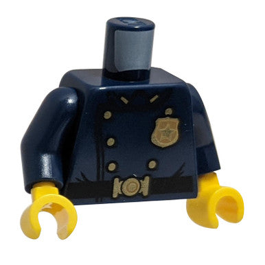 Dunkelblaue Vintage-Polizeiuniform mit goldfarbenem Sternabzeichen-Logo