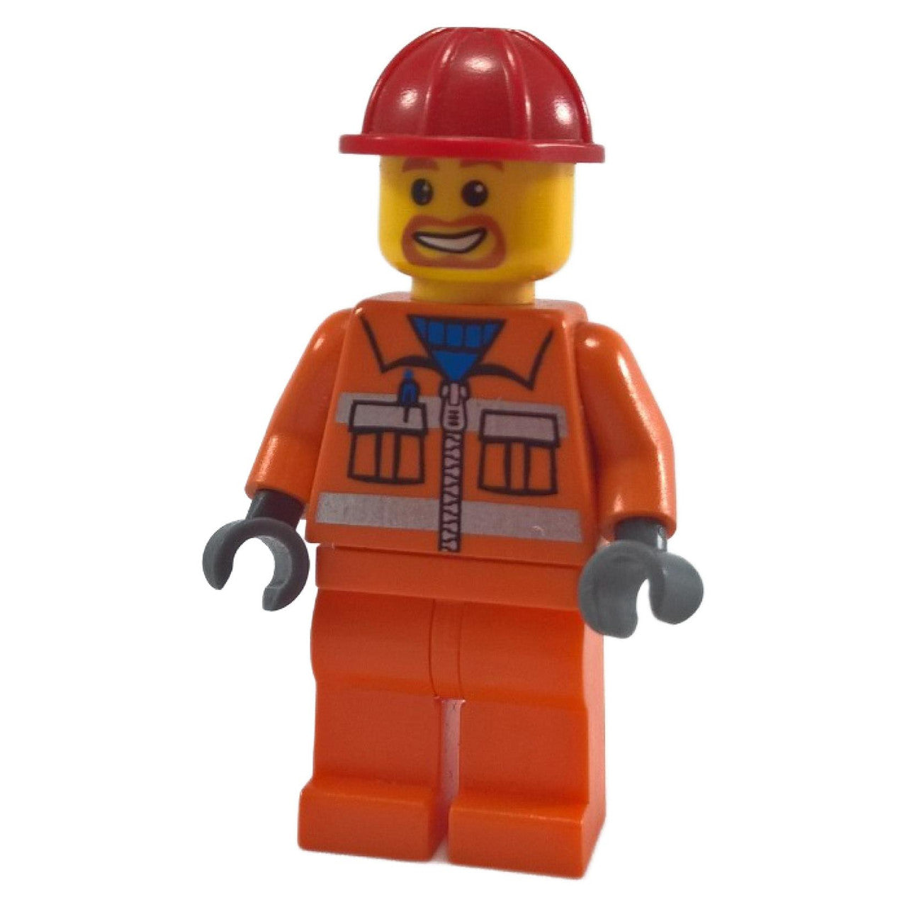 LEGO Minifigure Construction Worker with safety vest and helmet, classic city design - cty0111