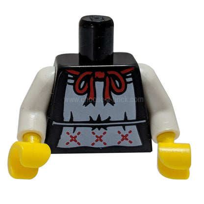 Black Torso White Apron with Red Ribbon Pattern / White Arms / Yellow Hands