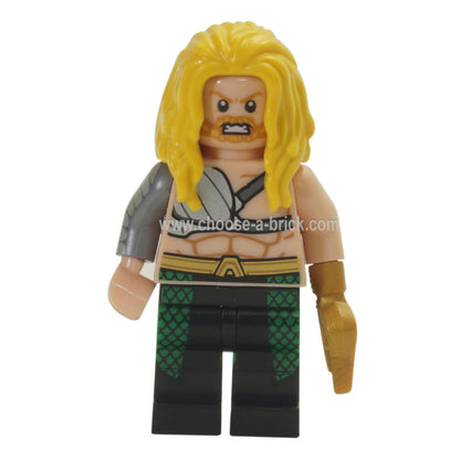 LEGO Minifigure Aquaman, Long Yellow Hair, Hook Hand - colsh03new