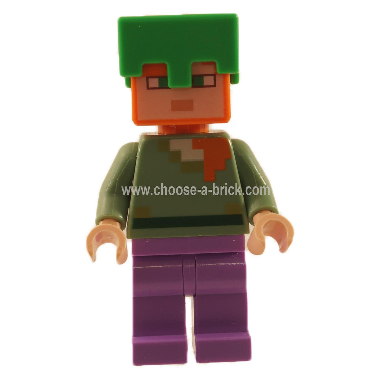 LEGO Minifigure Alex (MIN089) with Turtle Shell Helmet and Enchanted Leg Armor - First View.