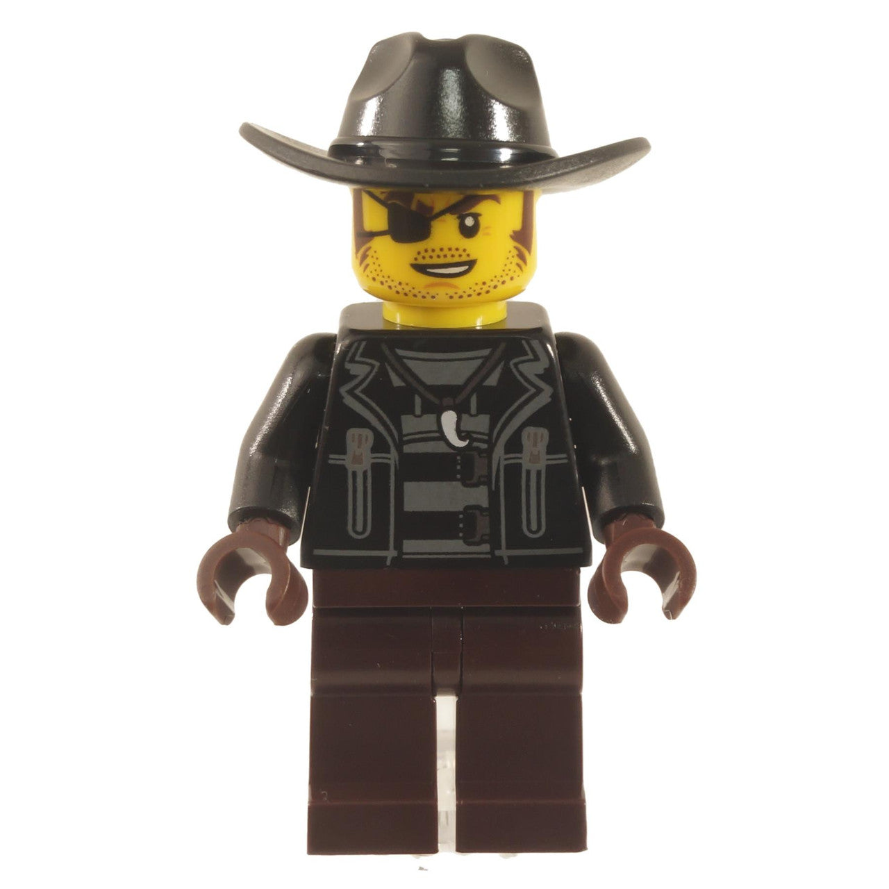 LEGO Minifigure Crook Snake Rattler wearing rugged cowboy attire and holding a weapon - cty1130new