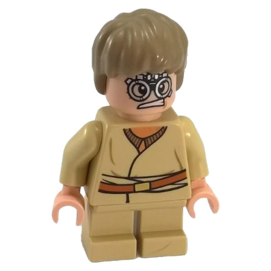 LEGO Minifigure Anakin Skywalker (Short Legs, Hair) - Front View.