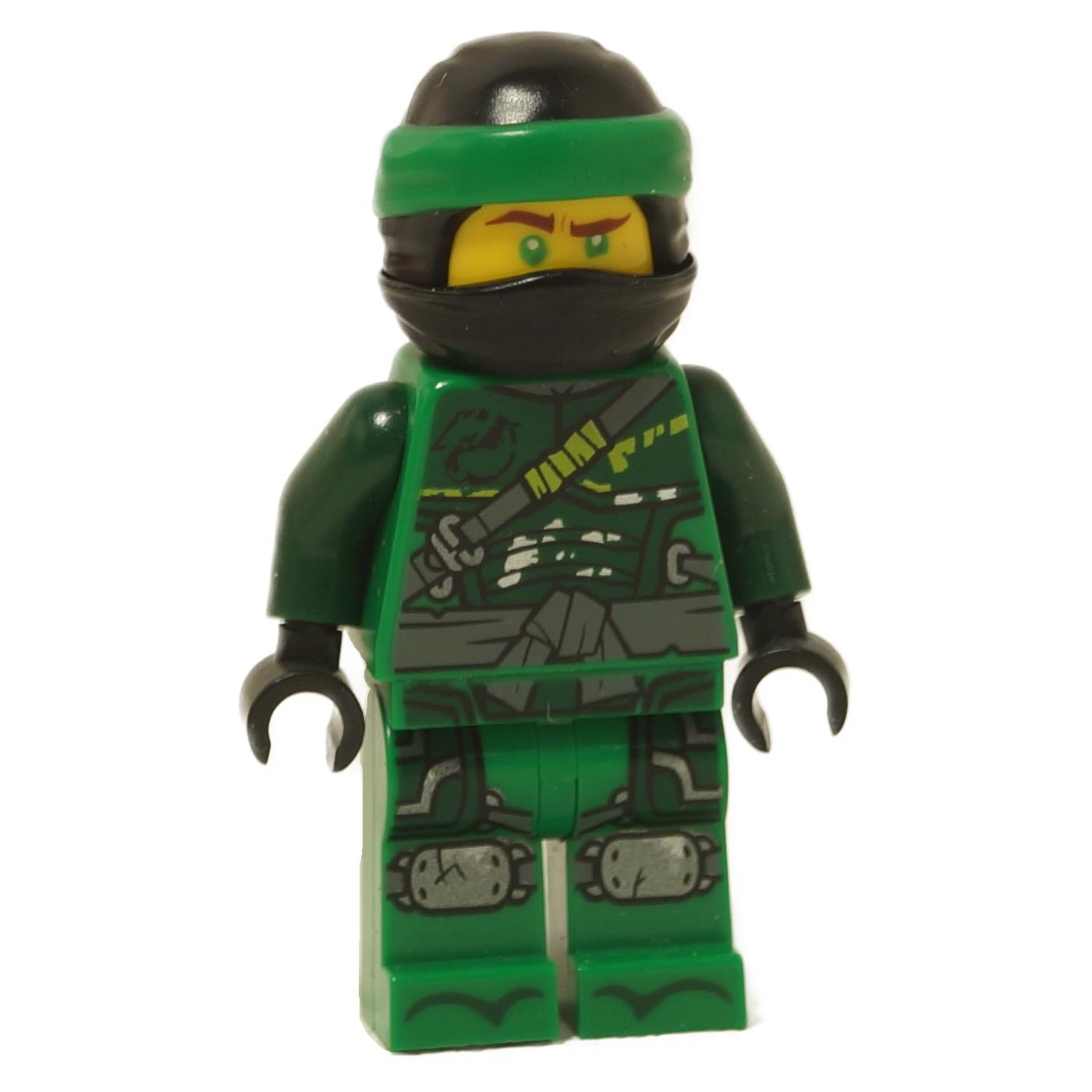 LEGO® NINJAGO Lloyd Minifigure (NJO516) - Green ninja suit with battle-worn details, black mask, green headband, and printed armor elements