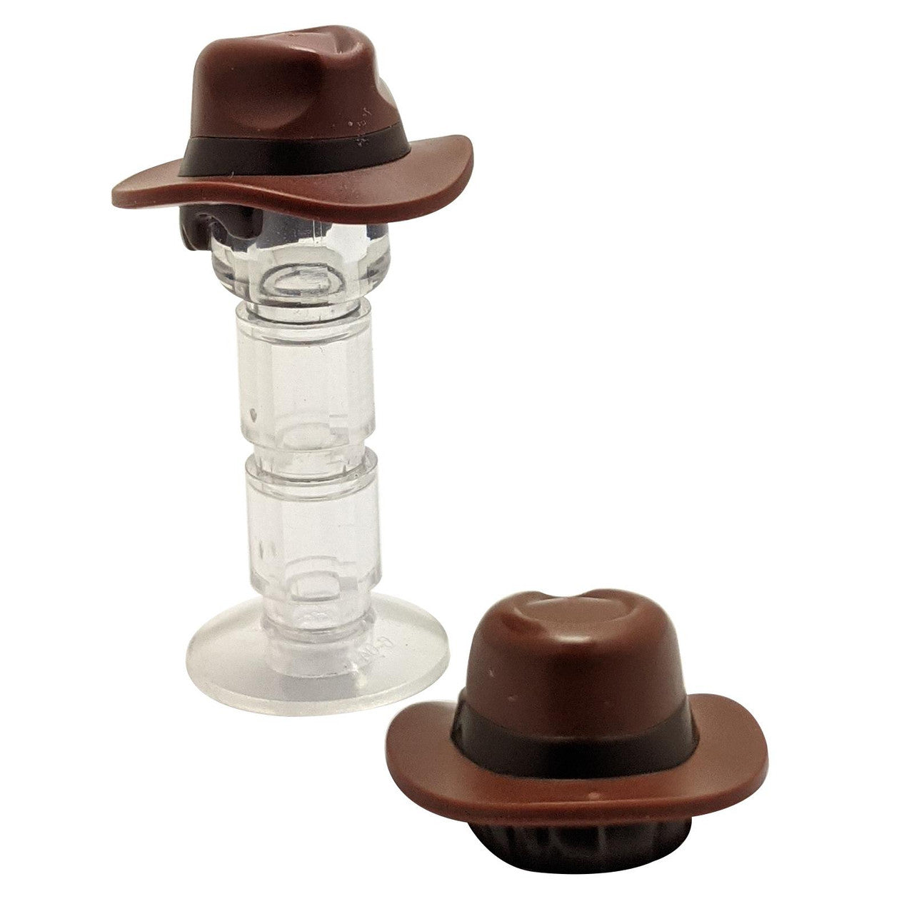 LEGO® Rötlich braune Minifigur Haar-Kombination mit Fedora-Outback-Stil Hut