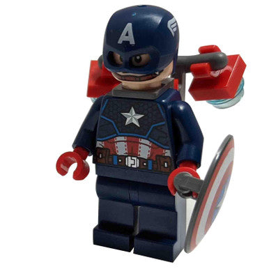 Captain America - Dunkelblauer Anzug, Rote Hände, Jetpack mit Waffe 