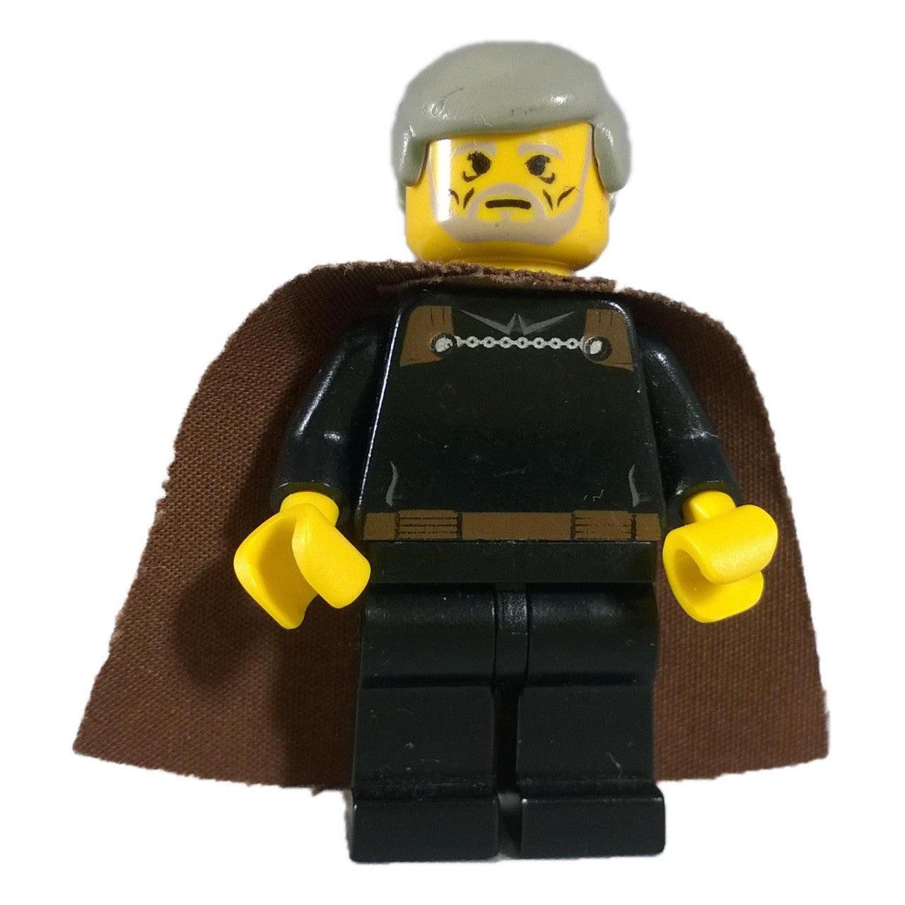 LEGO Minifigure Count Dooku from Star Wars, wielding a curved lightsaber - sw0060