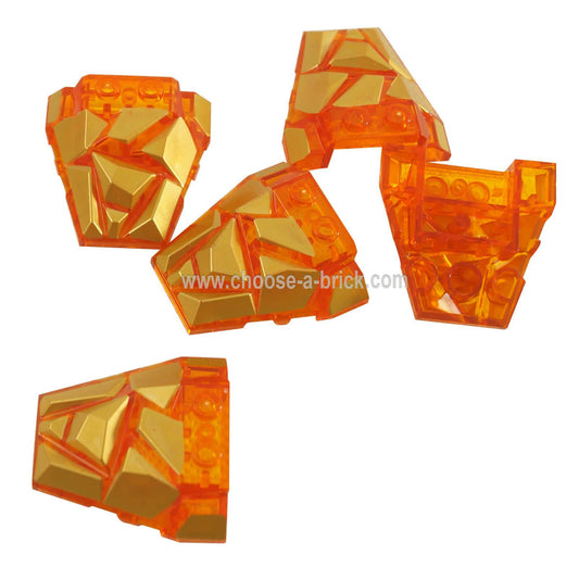 Trans-Orange Wedge 4 x 4 Fractured Polygon Top with G