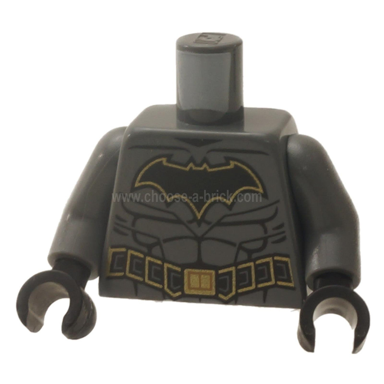  lego Torso Batman Black Bat with Gold Outline, Black Muscles and abs