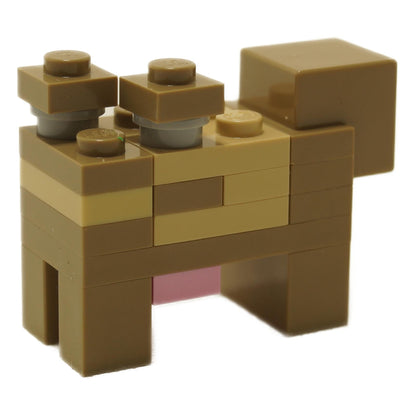 Minecraft Kuh, Mooshroom (Dunkel Tan und Beige) - Aus Ziegeln gebaut