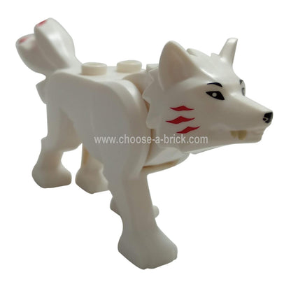 LEGO Part Akita in her White Wolf incarnation - White.