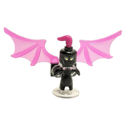 LEGO® DREAMZzz™ Minifigure Grimspawn with Trans-Dark Pink Wings, Dark Armor, and Menacing Expression