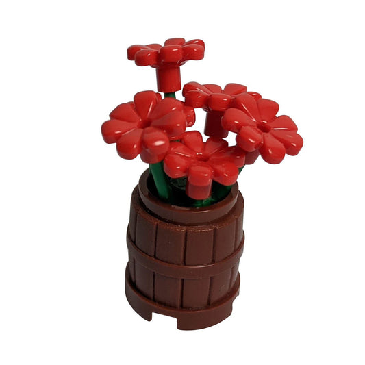 LEGO Part Barrel with flowers - lego2489ass32606rednew