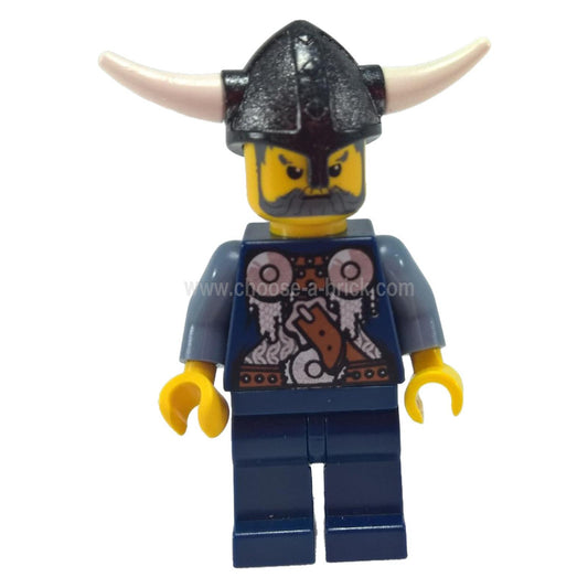 Viking Blue Chess Bishop - Horns Glued to Helmet