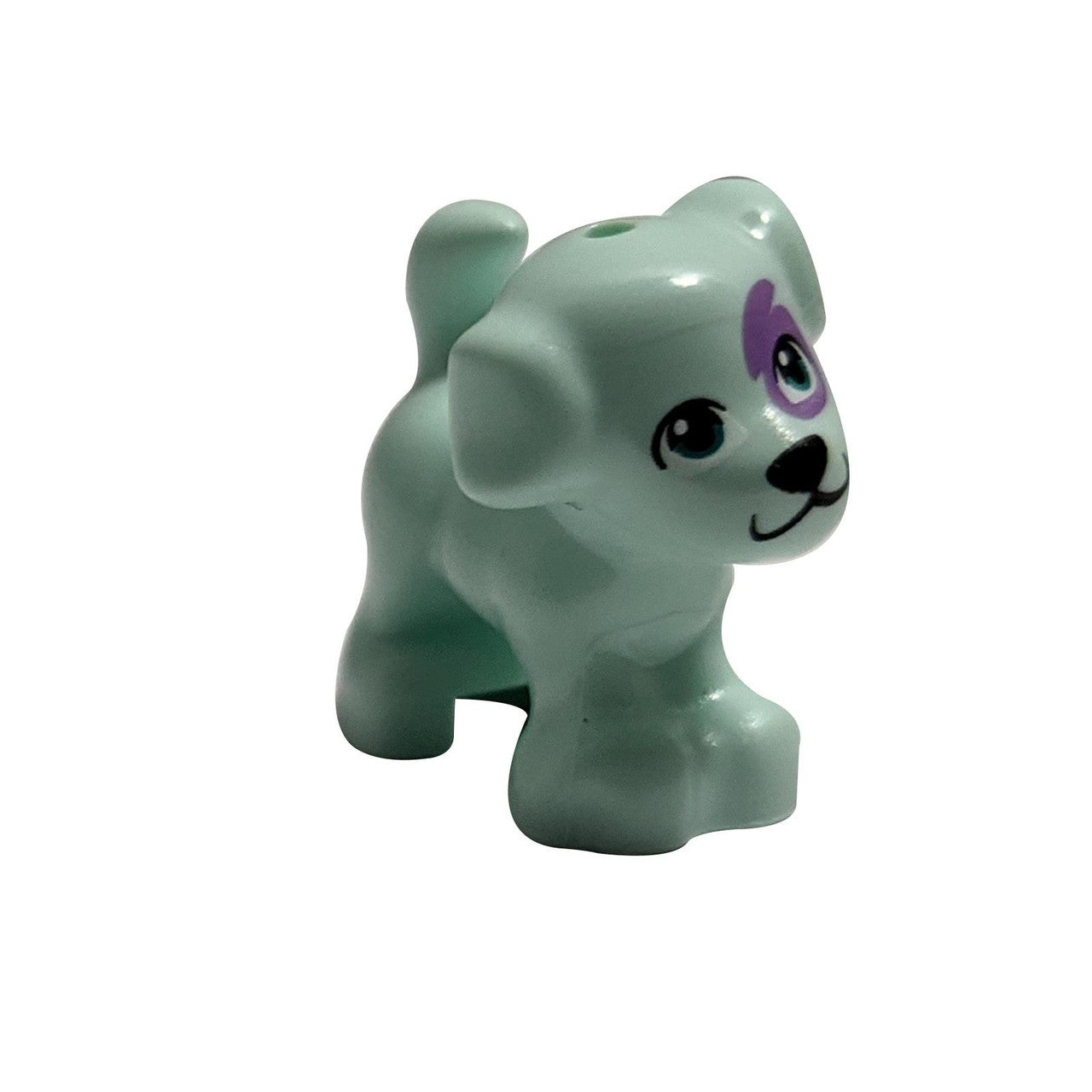 LEGO Puppy, Standing with Medium Lavender Patch Pattern in light Aqua color