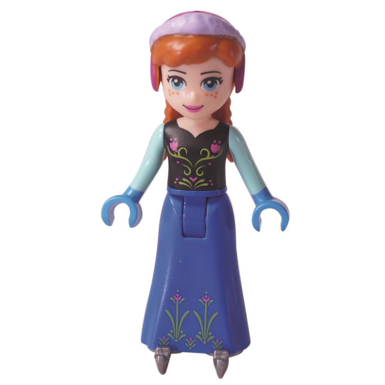 LEGO Minifigure Anna - Ice Skates, No Cape - Front View.