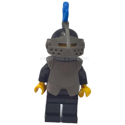 Breastplate - Armor over Black, Black Helmet, Dark Gray Visor, Blue 3-Feather Plume (6059) - Lego Minifigure