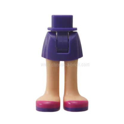 Mini Doll Hips and Skirt, Light Nougat Legs and Dark Purple and Magenta Shoes Pattern