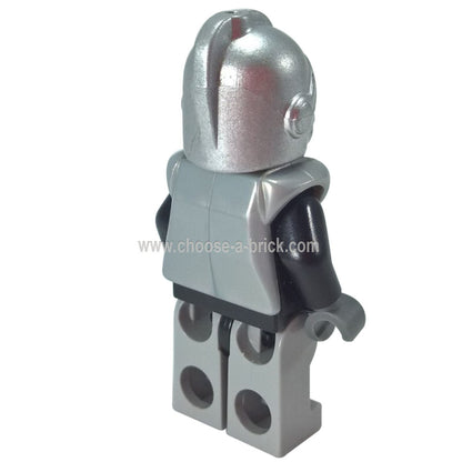 LEGO Minifigure Fantasy Era - Crown Knight Plain with Breastplate, Grille Helmet, Vertical Cheek Lines - cas340, alternate perspective.