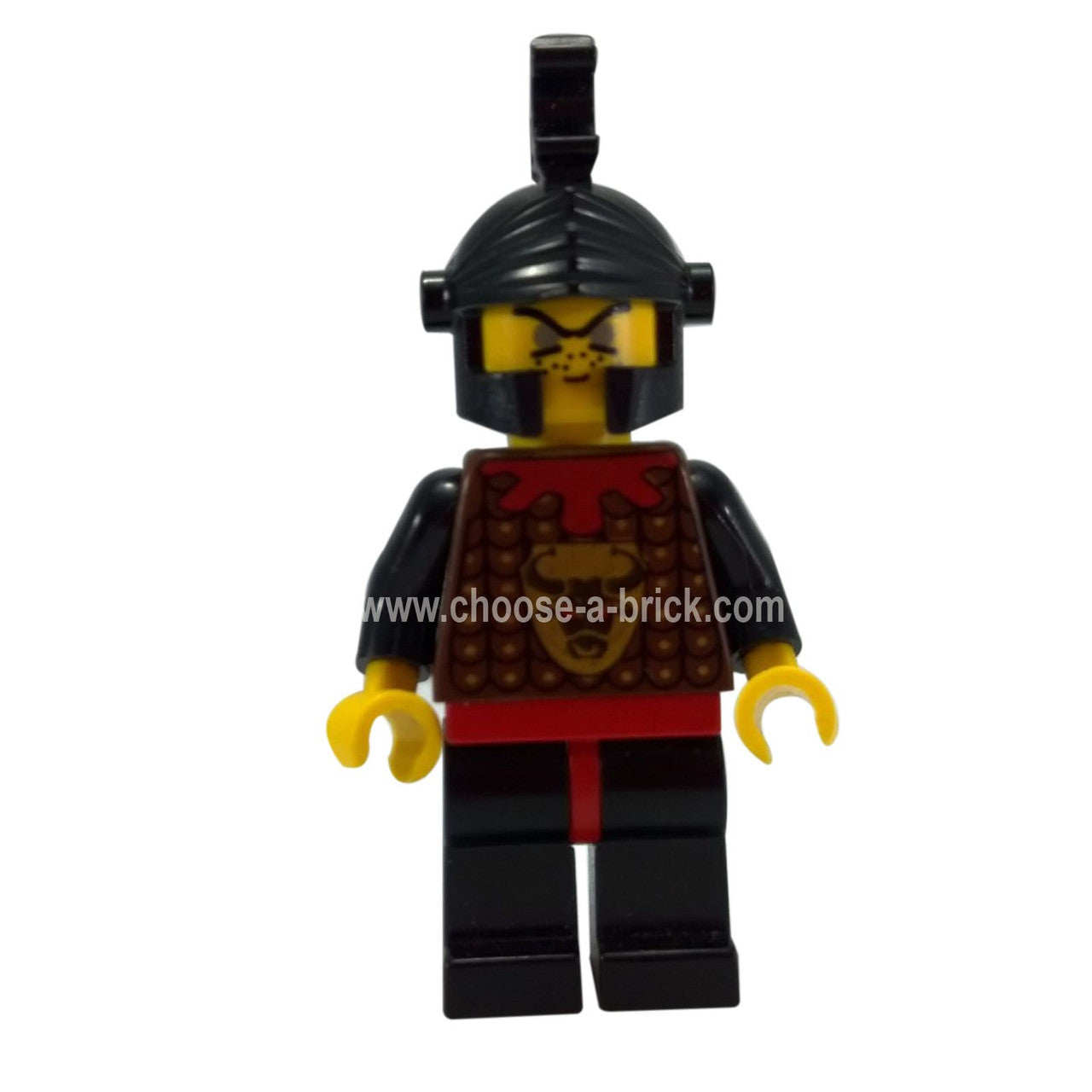 LEGO Minifigure Knights' Kingdom I - Robber 2, Black Dragon Helmet - cas045, first view.