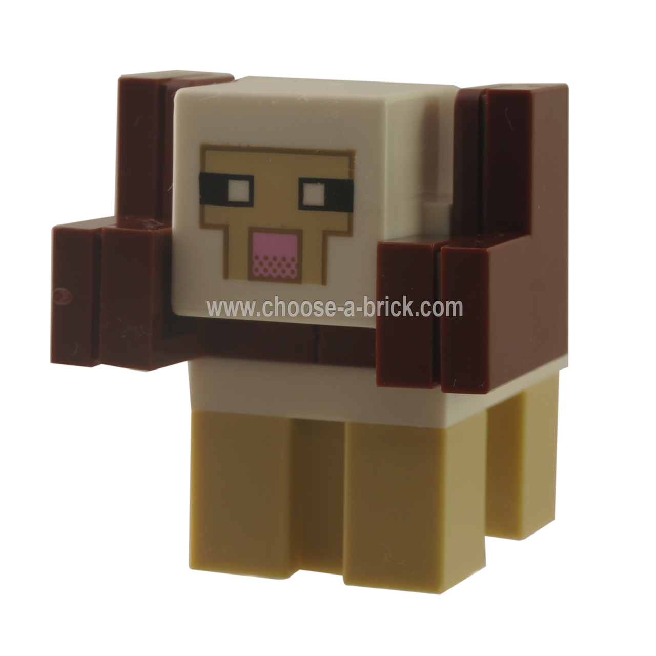 Minecraft Sheep, White, Horns - Brick Built