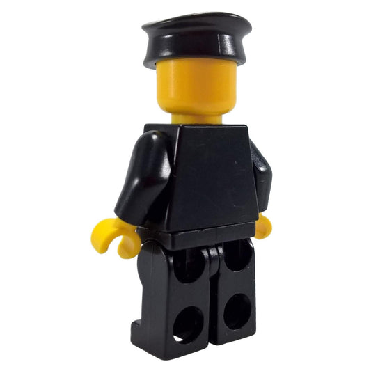 LEGO Minifigure Airport Limo Driver with Black Suit and Silver Sunglasses - Front View.