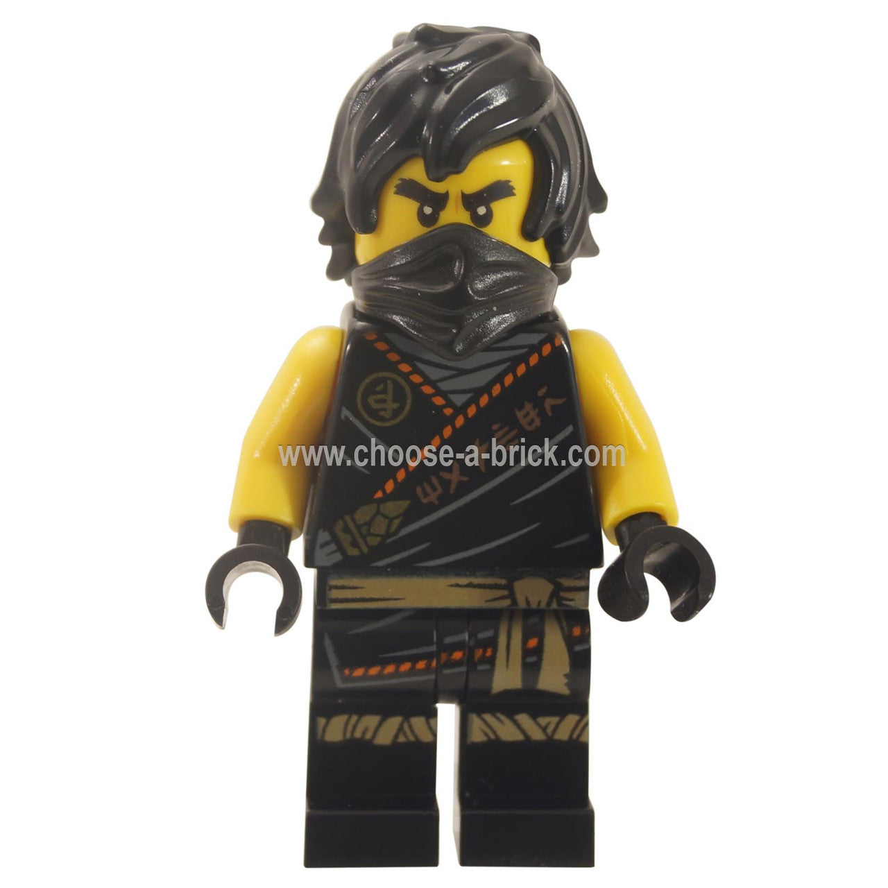 LEGO Minifigure Cole - Legacy, Rebooted, 'MASTER' Torso - njo575anew (front view highlighting 'MASTER' torso print)