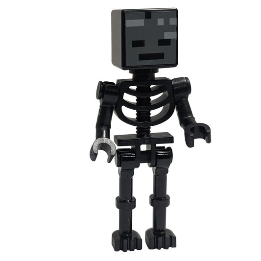 LEGO® Minecraft Wither Skeleton Minifigure – Black Skeleton with Square Skull and Bent Arms from The Nether.