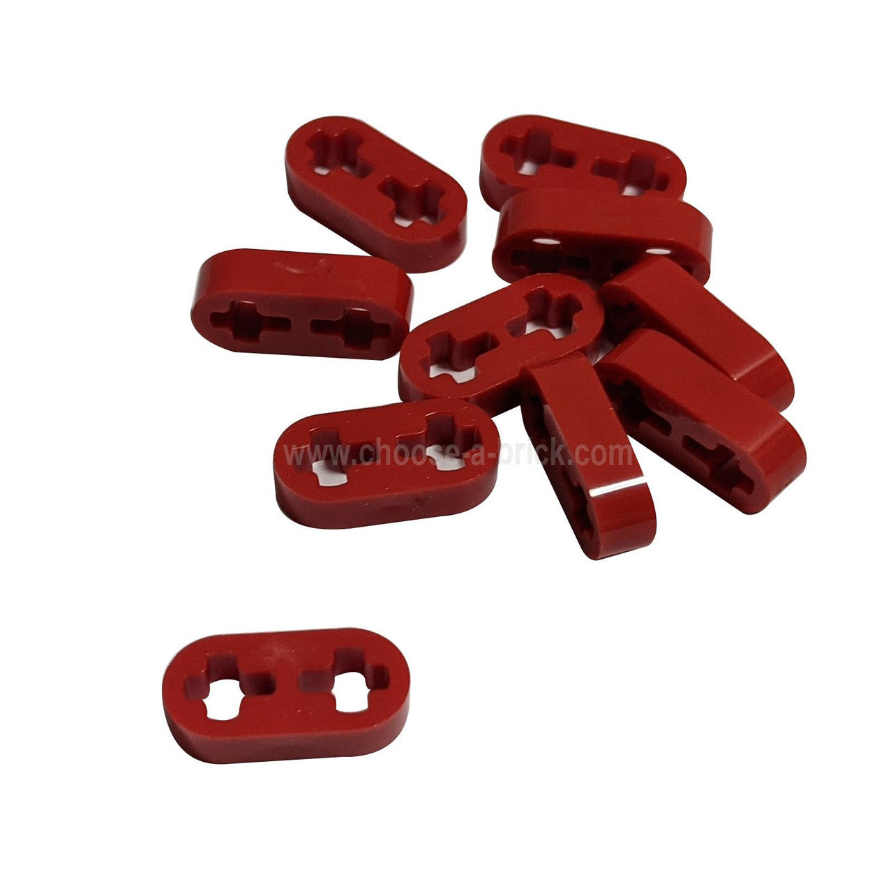 Technic, Liftarm Thin 1 x 2 - Axle Holes red