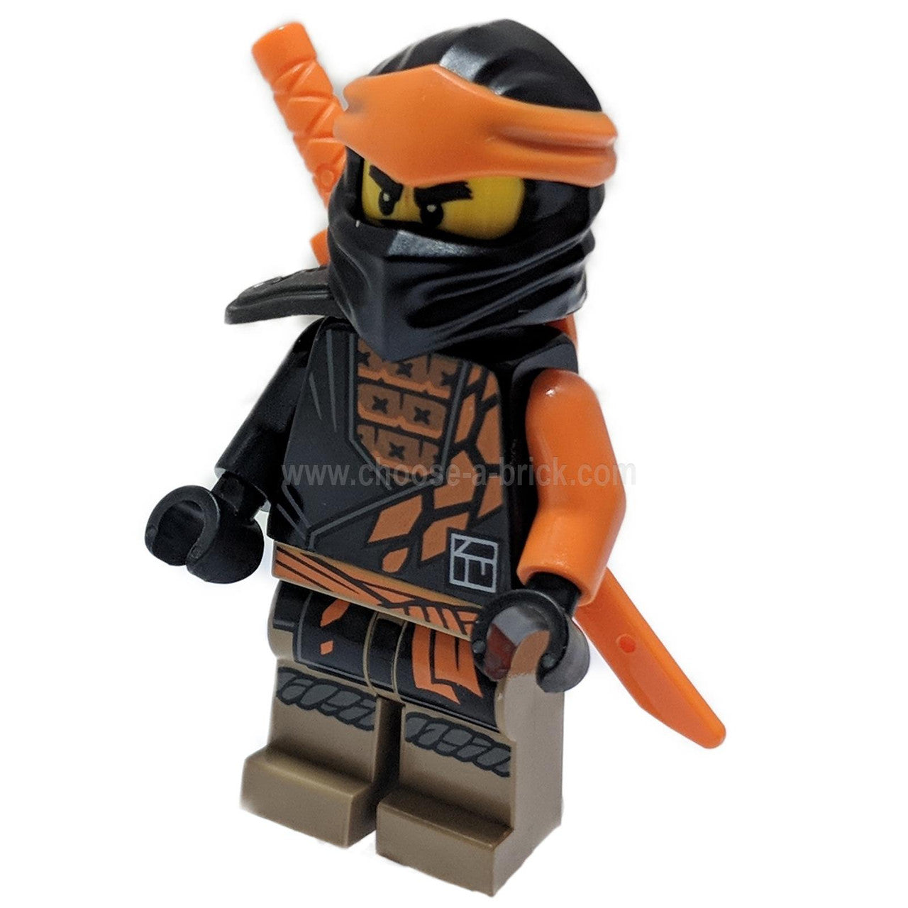 LEGO Minifigure Cole - Core with weapon - njo720wpnew (action pose with weapon)