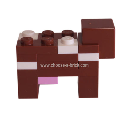 Minecraft Cow reddish brown Brick Built