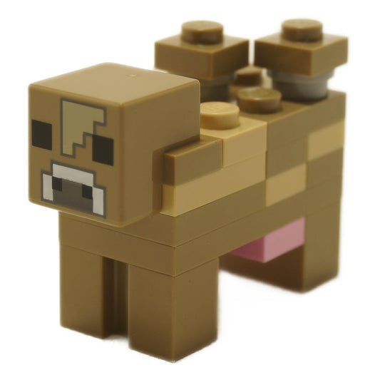 Minecraft Kuh, Mooshroom (Dunkel Tan und Beige) - Aus Ziegeln gebaut