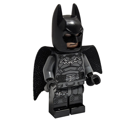 LEGO Minifigure Batman in a dark bluish gray suit with black belt, hands, and spongy cape - sh0786new