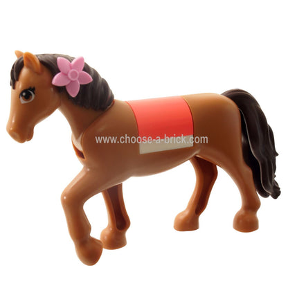 edium Nougat Animal, Land Horse with 2 x 2 Cutout and Movable Neck, Dark Brown Tail and Mane