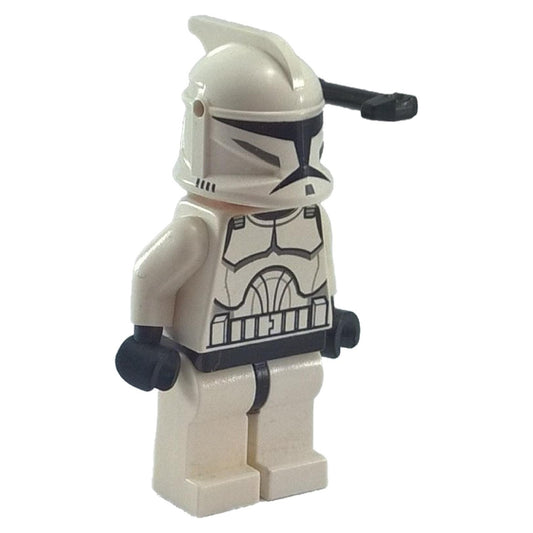 LEGO Minifigure Clone Trooper Clone Wars with Black Helmet Antenna / Rangefinder - sw200a (standing with antenna)