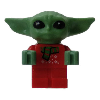 Grogu - Das Kind - Baby Yoda - Roter Weihnachtspullover und Schal 